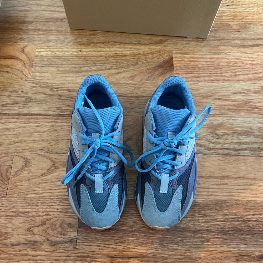 Yeezy Boost Men Size 5.5 Carbon Blue Like NEW - Picture 4 of 9